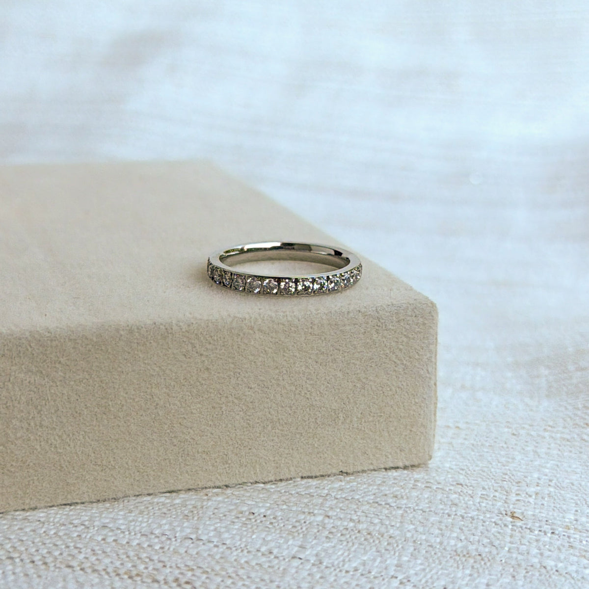 Silver Crystal Eternity Ring - The Ky Collection