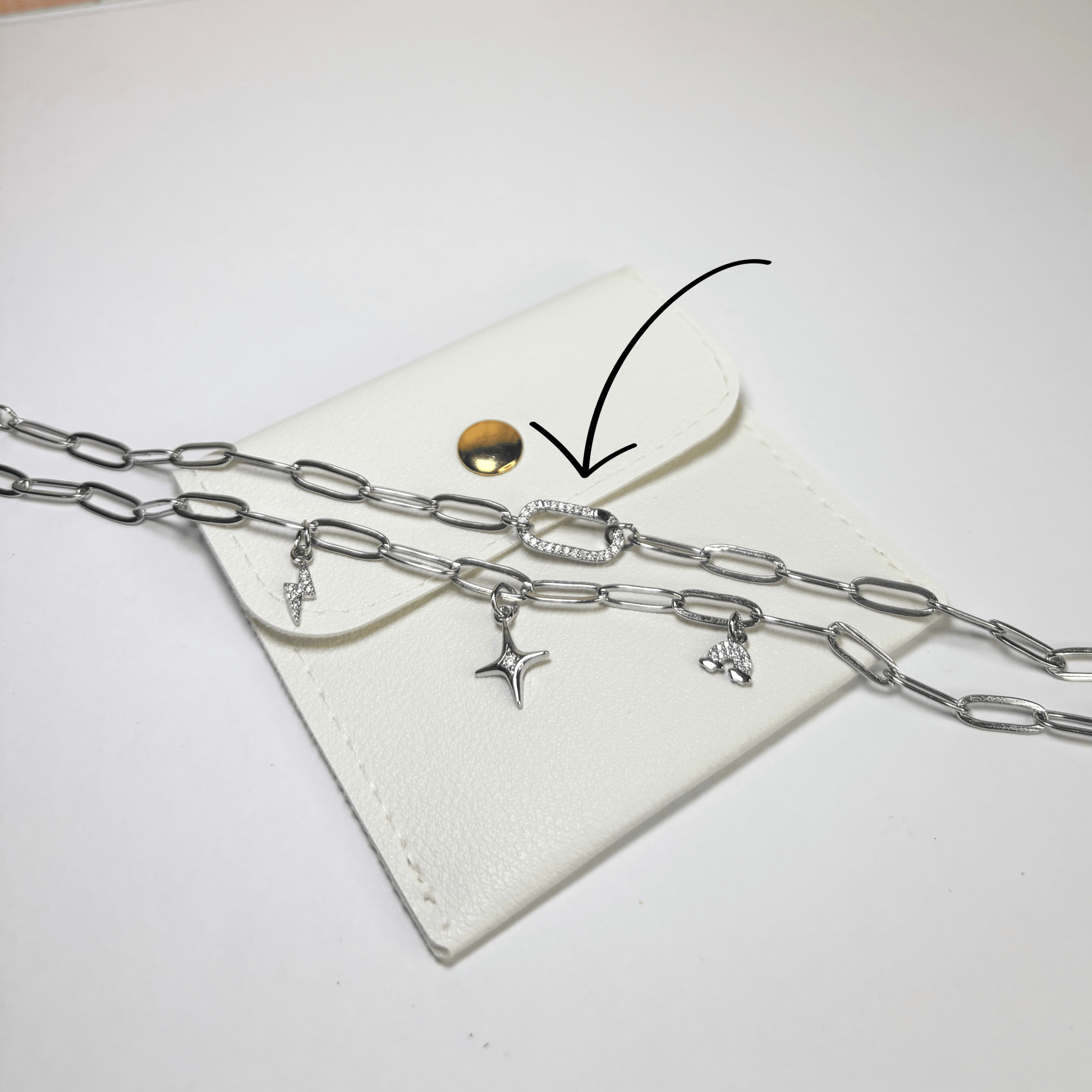 Silver Pavé Paperclip Bracelet - The Ky Collection