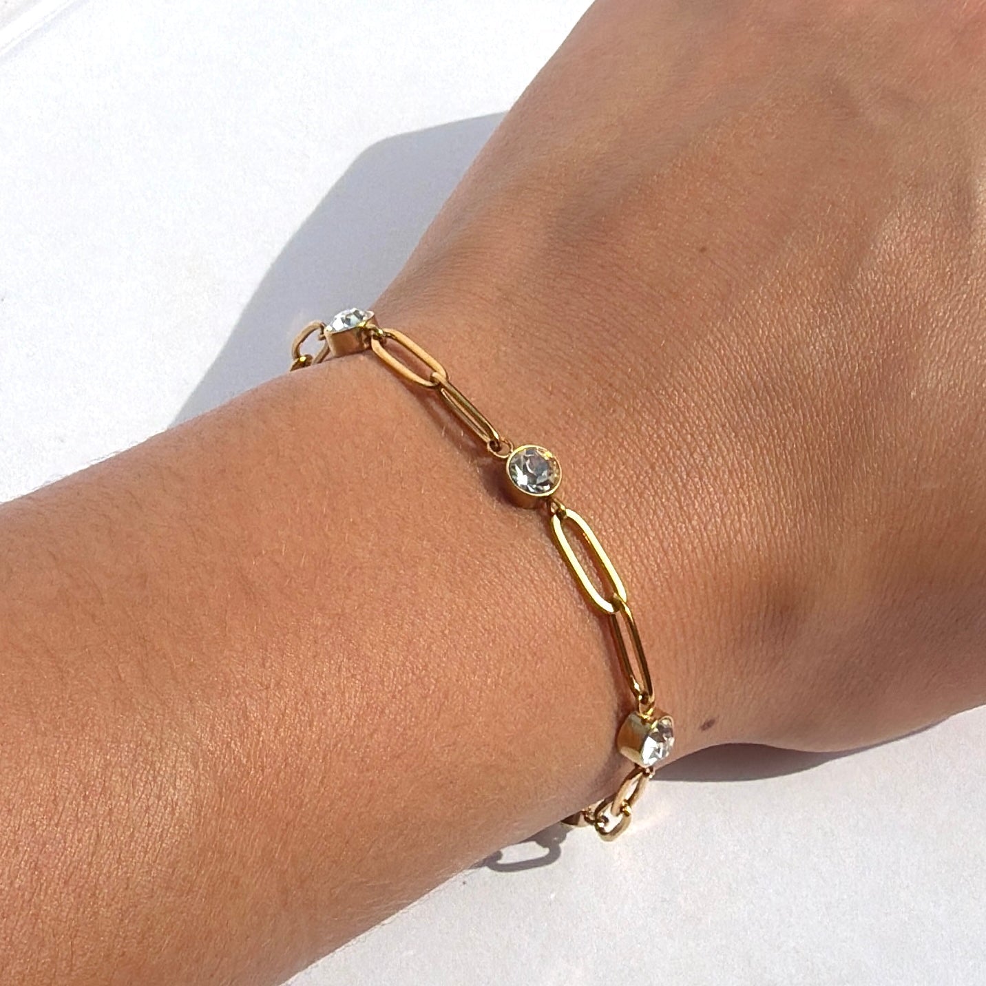 Stone Paperclip Bracelet - The Ky Collection