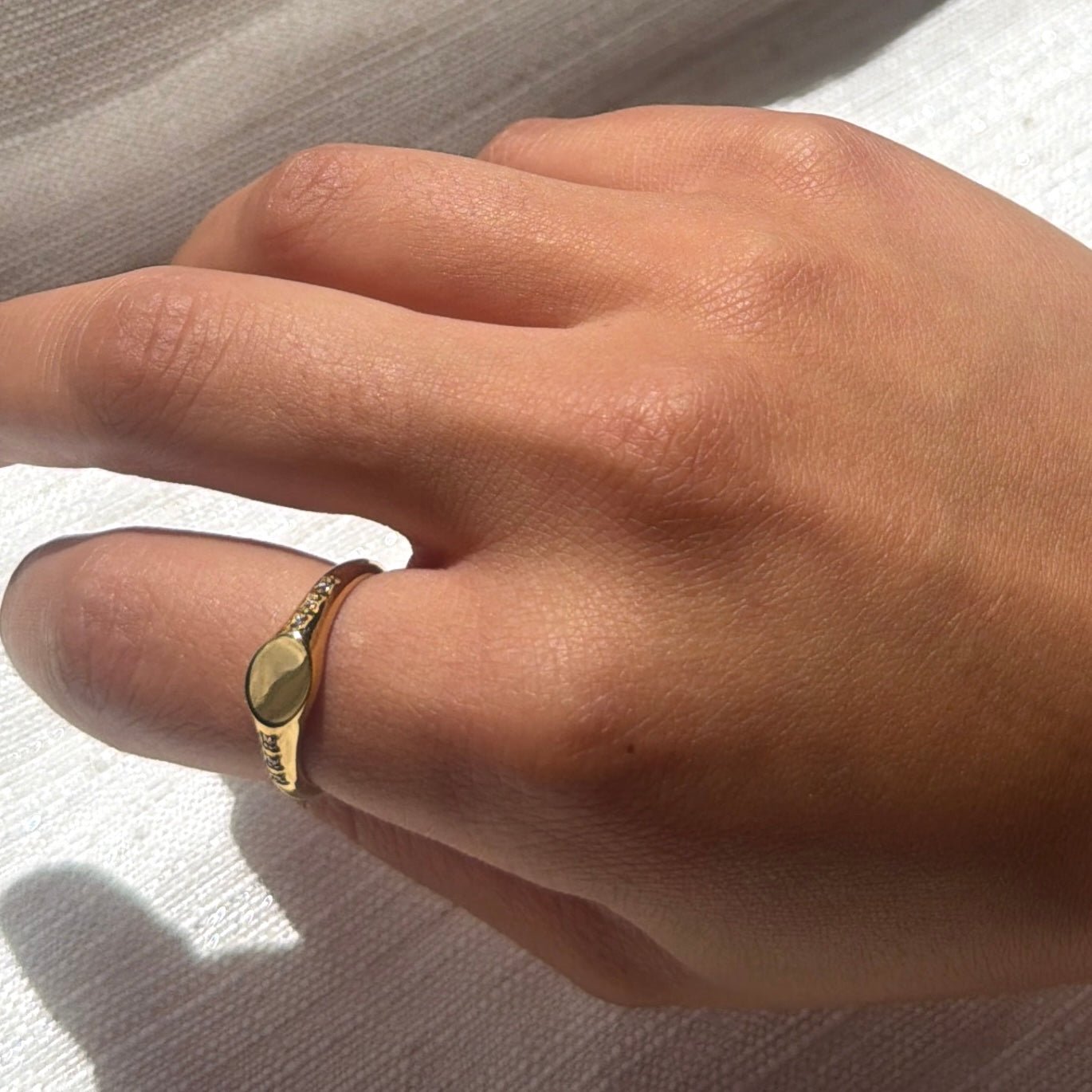 Waterproof Gold Signet Ring - The Ky Collection