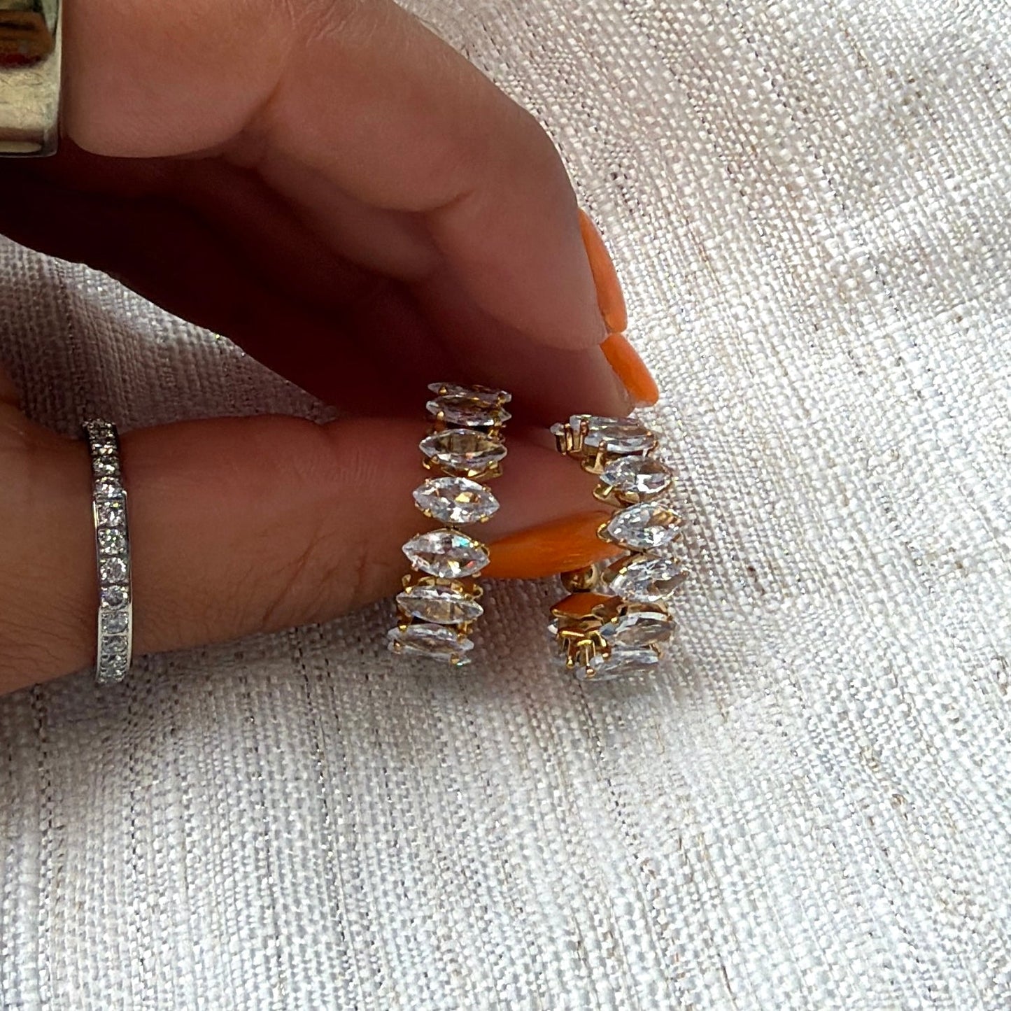 Waterproof Marquise Hoop Earrings - The Ky Collection