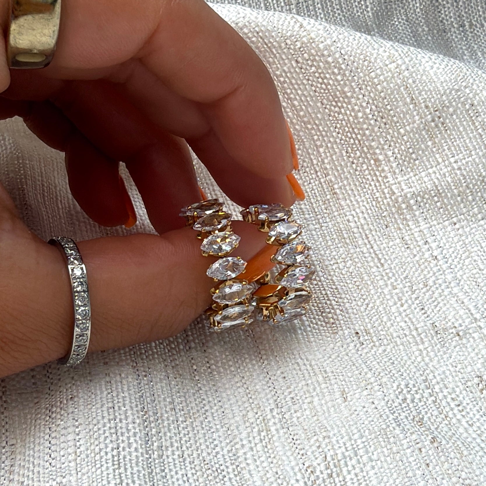 Waterproof Marquise Hoop Earrings - The Ky Collection