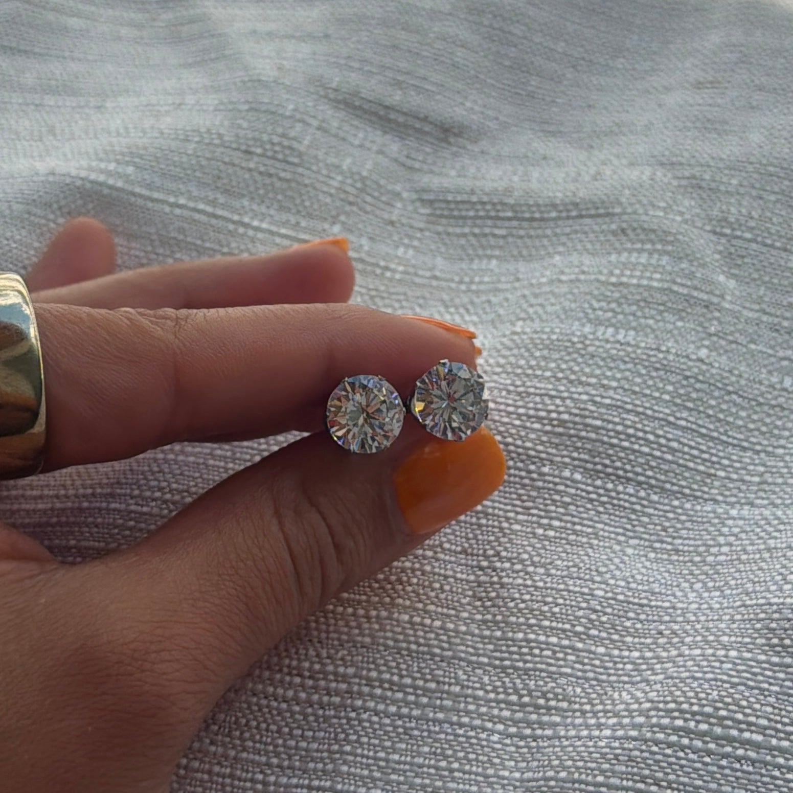 Waterproof Round Crystal Stud Earrings - The Ky Collection