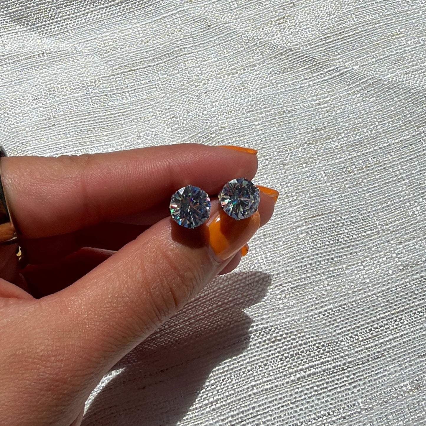 Waterproof Round Crystal Stud Earrings - The Ky Collection