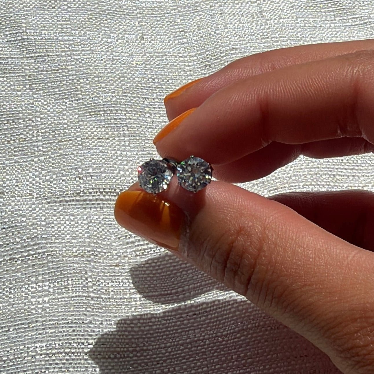 Waterproof Round Crystal Stud Earrings - The Ky Collection