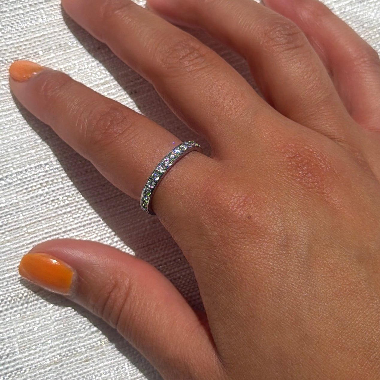 Waterproof Silver Crystal Eternity Ring - The Ky Collection