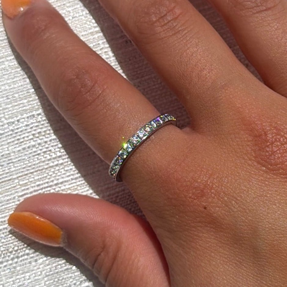 Waterproof Silver Crystal Eternity Ring - The Ky Collection